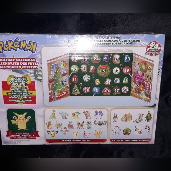 POKEMON HOLIDAY CALENDAR - Features 16 2-Inch Battle Figures with Special Finish - Picture 1 of 6